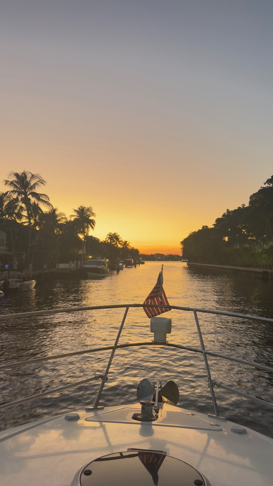 Cruising the canal at sunset