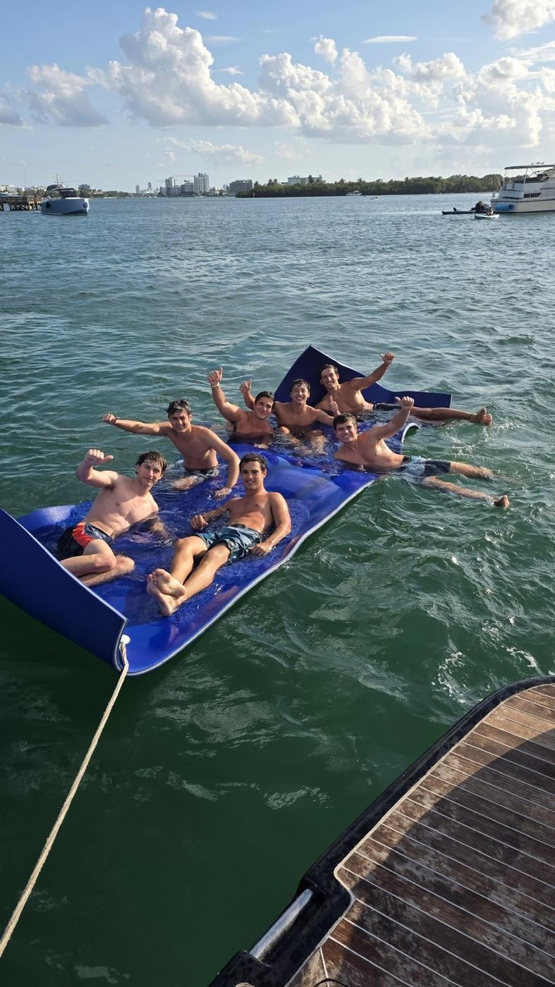 Friends on the float mat