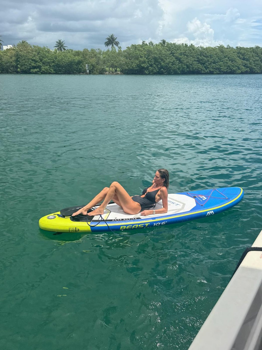 Relaxing on the paddleboard